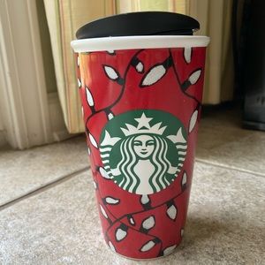 Starbucks ceramic travel mug  2016 Christmas Lights edition